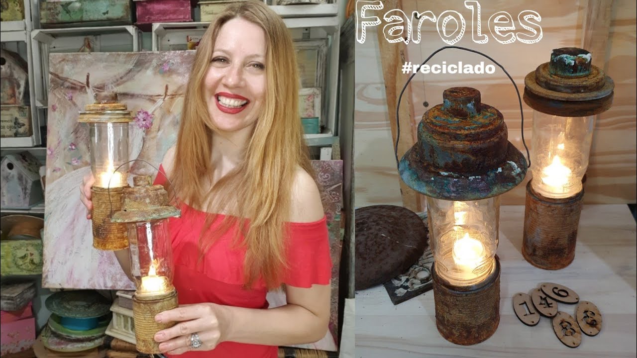 Faroles con materiales reciclados y Óxido real ♡ Marina Capano