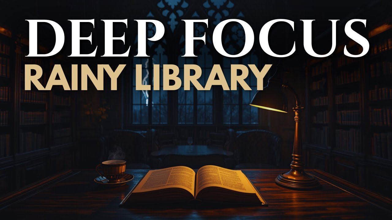 Rainy Gothic Library for Deep Focus 🌧️ Dark Academia Study Ambience (432Hz)