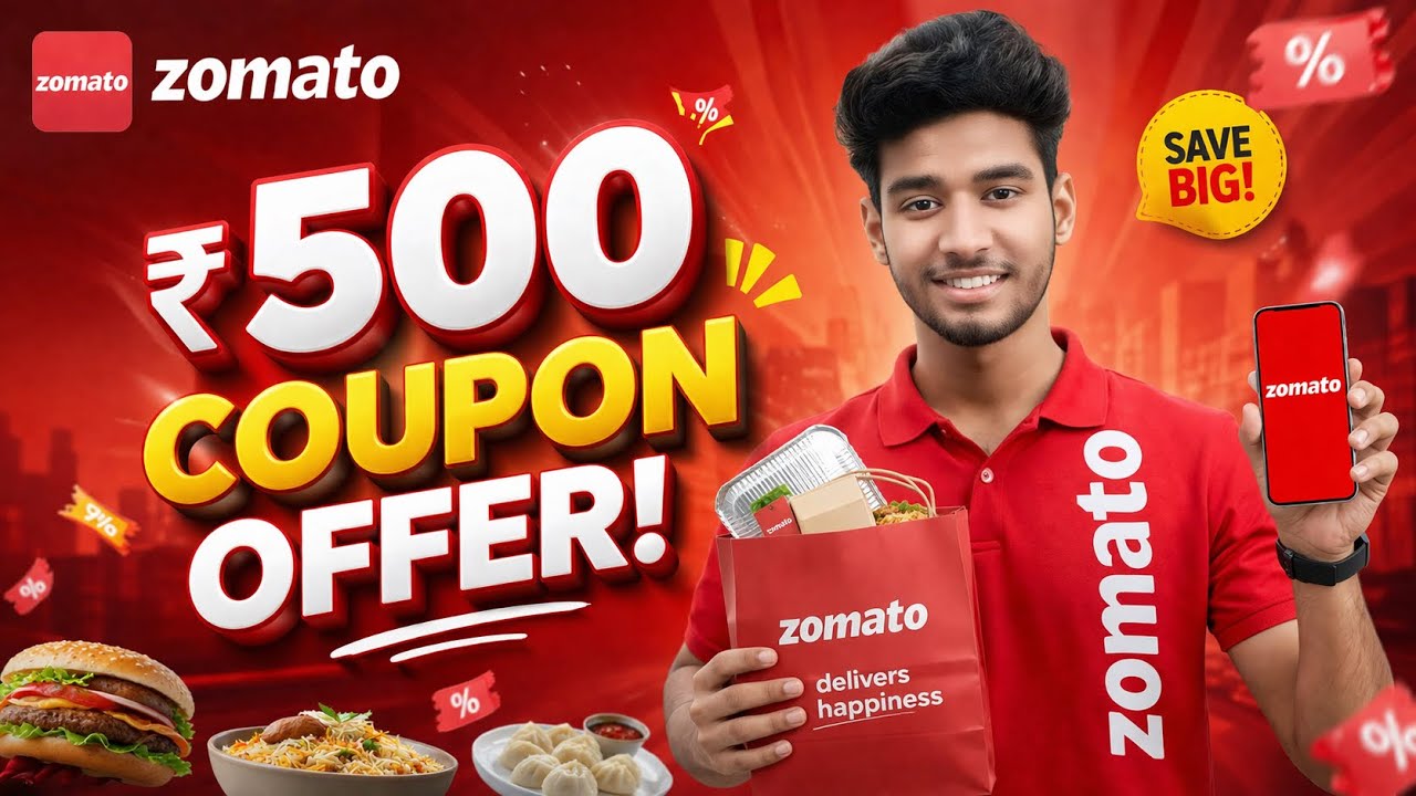 🔥 Zomato Coupon Code Today 2026 💥 Flat 80% OFF + Free Delivery Deals 🍔 Latest Working Promo Codes