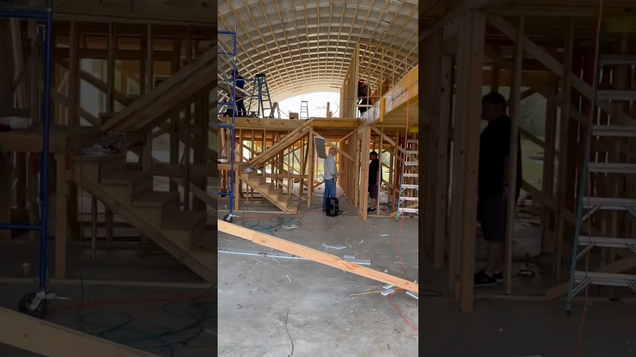 Quonset House I designed, under construction for my client.