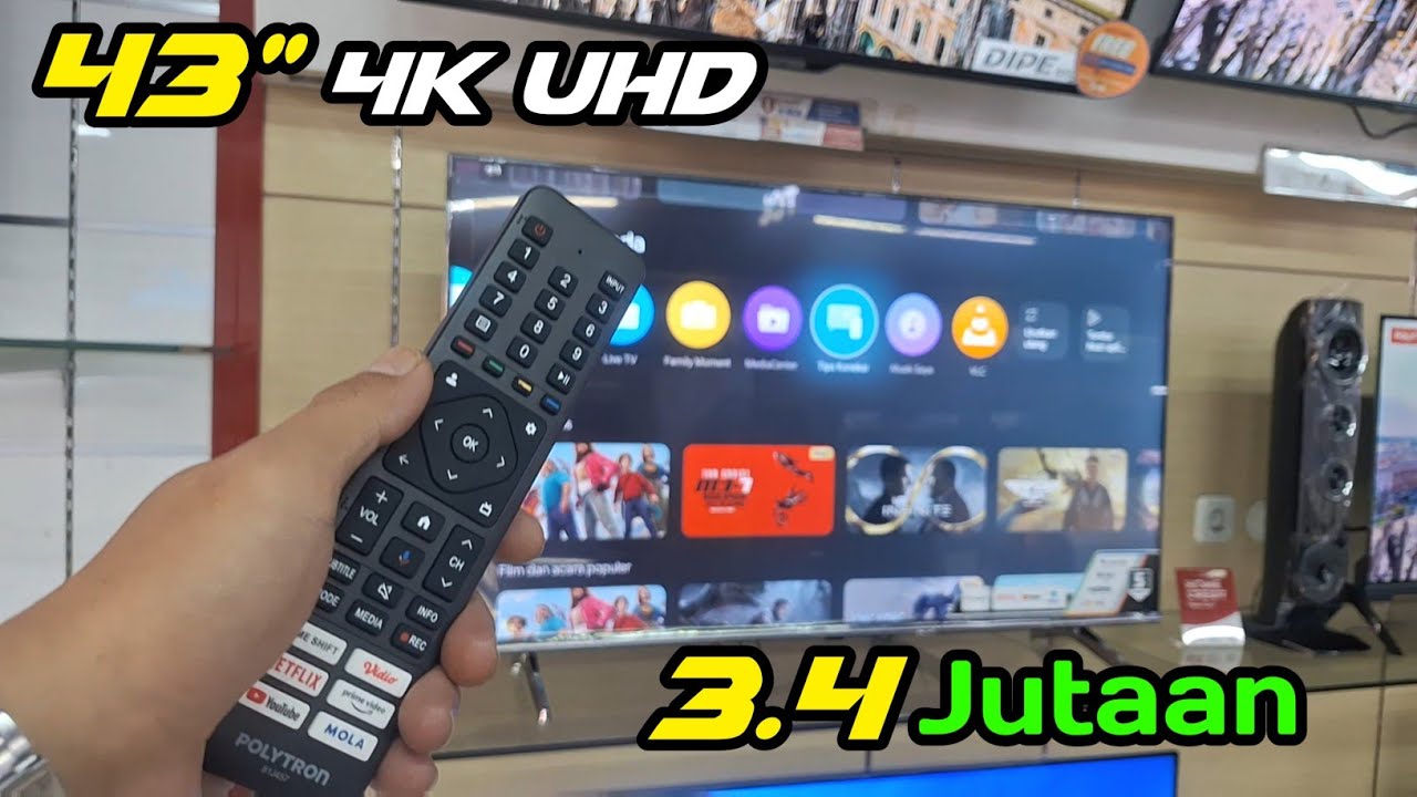 GOOGLE TV 4K UHD 43 INCH, REVIEW POLYTRON PLD 43UG5059