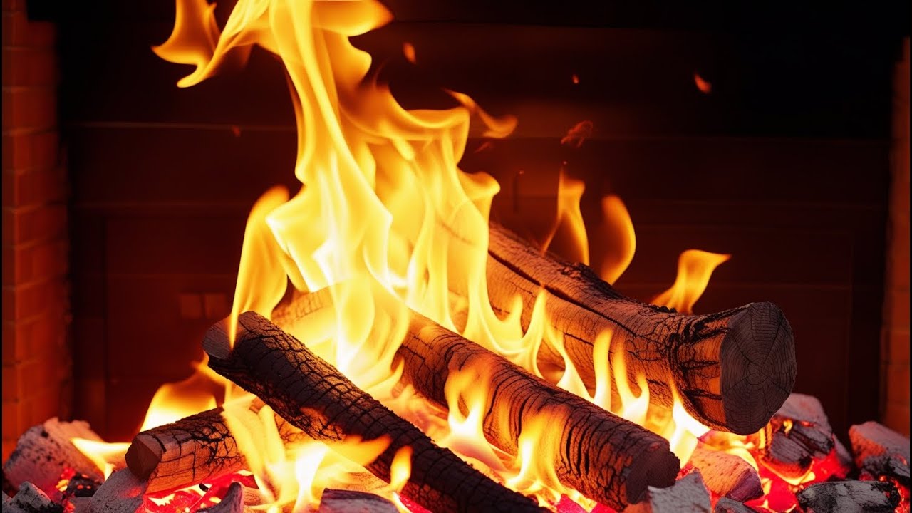 🔥Deep Red Embers and Dancing Flames Creating a Cozy Fireplace Mood for Relaxing Hours.
