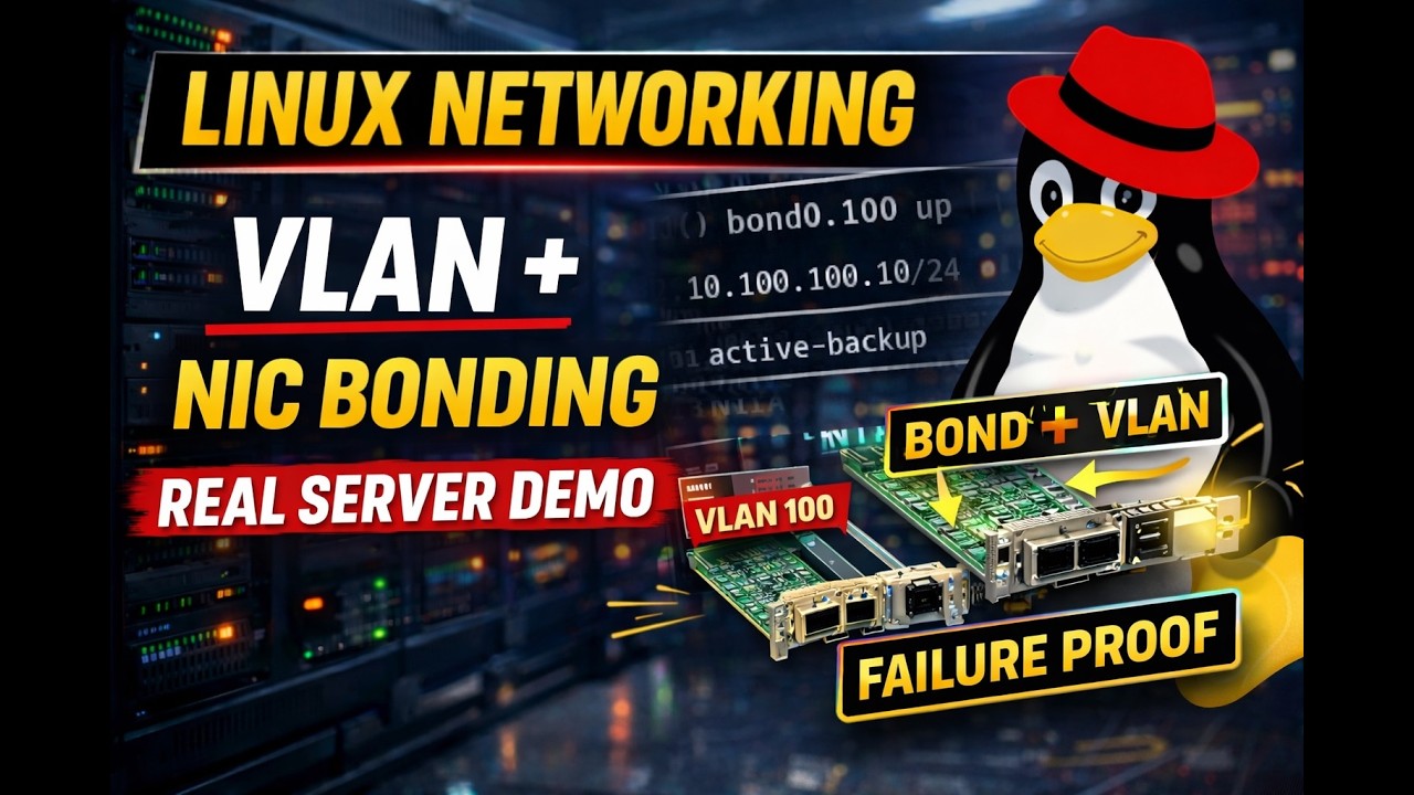 Linux Networking | VLAN, NIC Bonding & Multi-NIC Routing | Real Server Demo | nmcli Tutorial