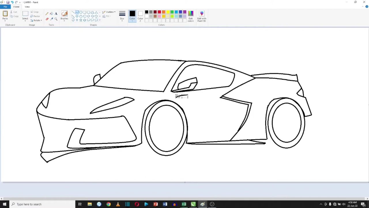 How to draw a car using Ms Paint