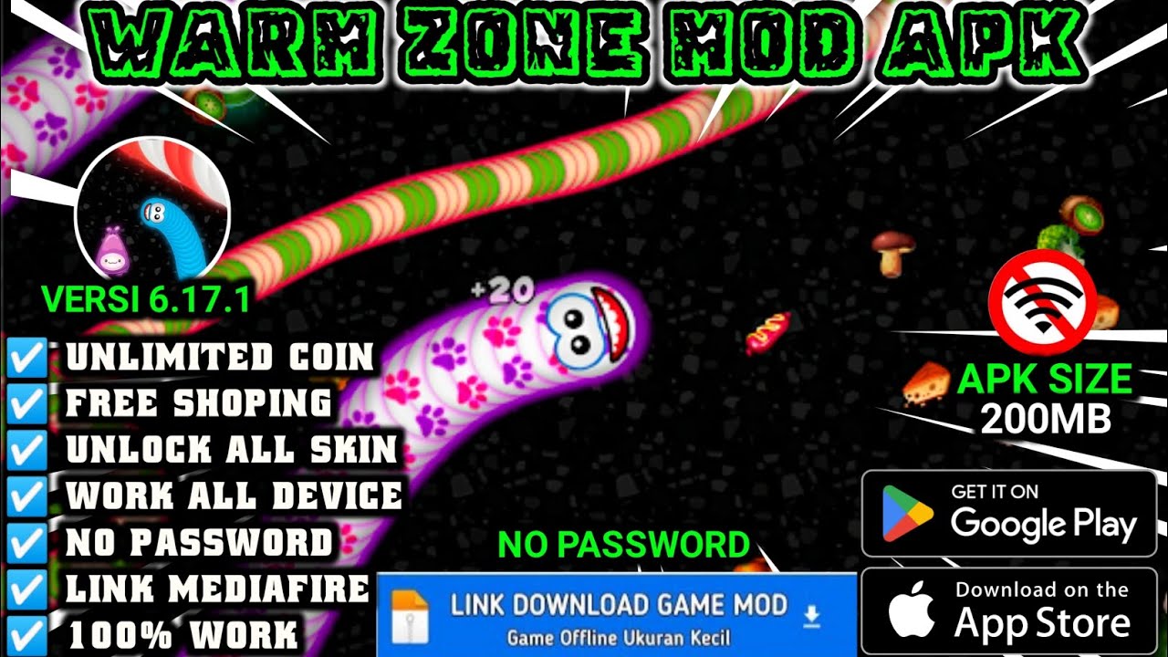 Download Worm Zone Mod Apk V6.17.1 Terbaru 2025 - Unlimited Coin & Free Shoping