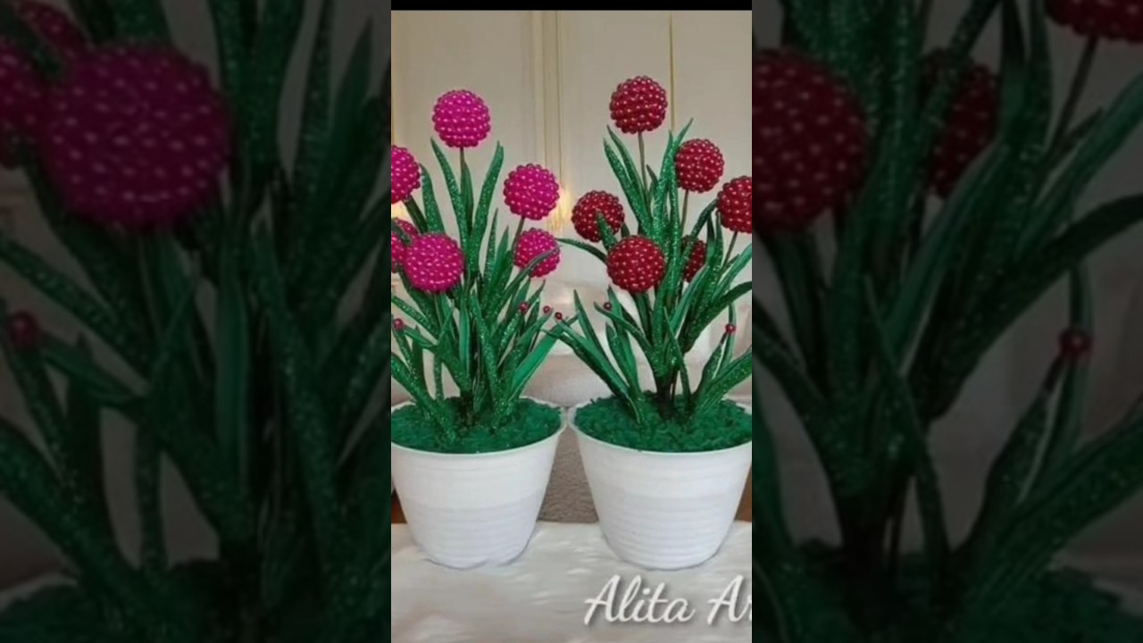 Цветы из жемчуга и фоамирана ❤