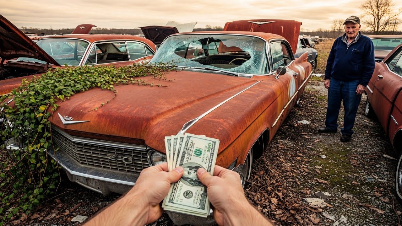 Whene  I find Abandoned to Masterpiece: Full Restoration of a 1959 Red Cadillac