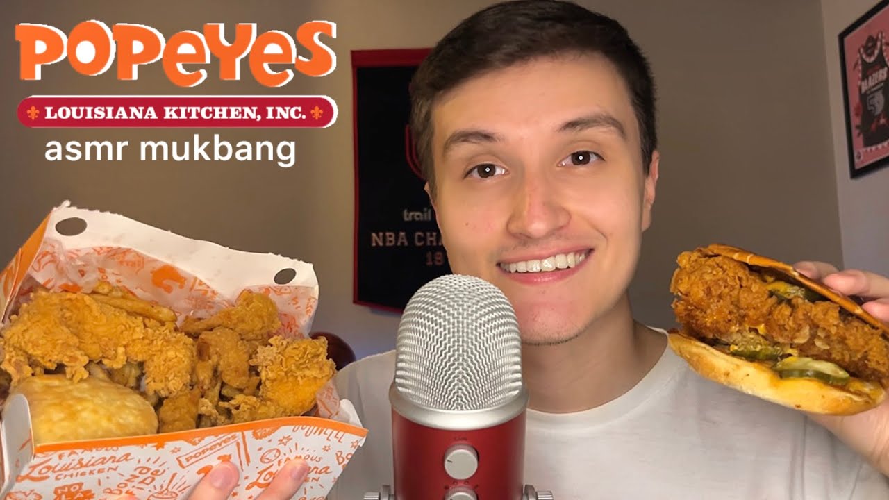 ASMR | HUGE Popeyes Chicken Mukbang 🐔🍗 (eating sounds)