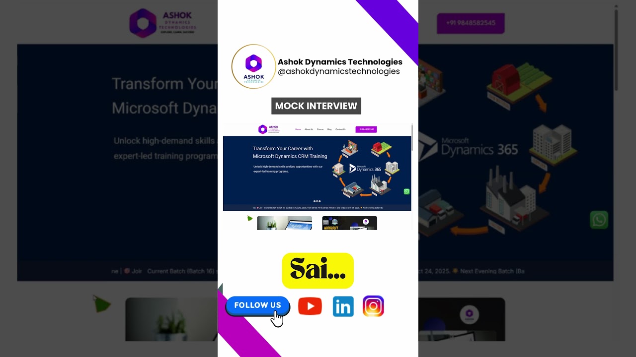 Sai's Mock Interview Self Introduction #software #jobsarch #course #lowcode #wfh #100%placement#CRM