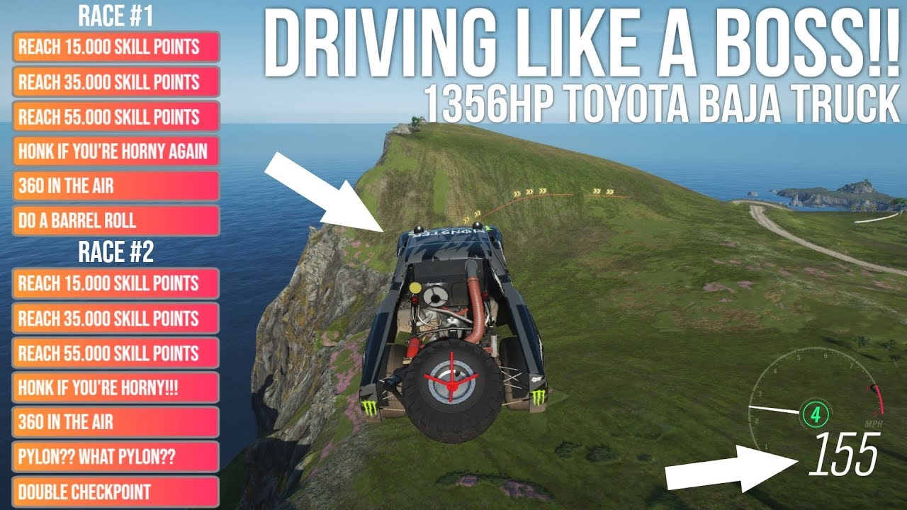 Forza Horizon 4 DRIVING LIKE A BOSS!! 1356HP Toyota Baja Truck (With Tuning and Drift Camera)