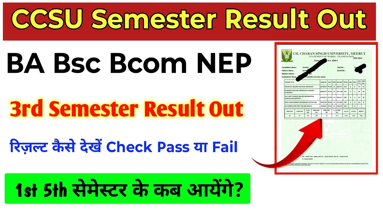 🔥 Chaudhary Charan Singh University 3rd Semester Result Out | BA BSc BCom NEP Result 2026