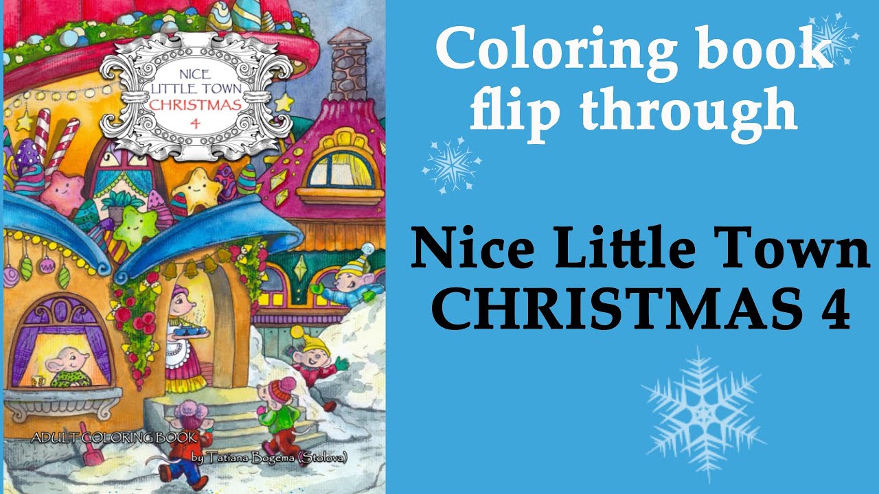 Nice Little Town Christmas 4 #Coloring book flip through #adultcoloring
