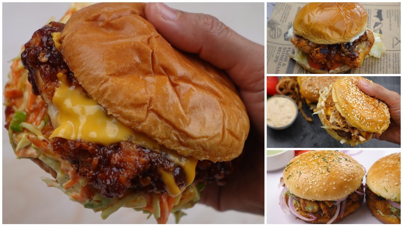 4 Best Chicken, Beef Burger Recipes,Ramadan Special By Recipes Of The World