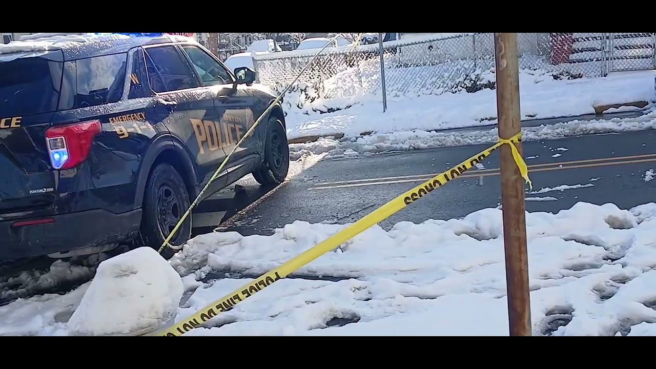 Jersey city new jersey a telephone pole down 