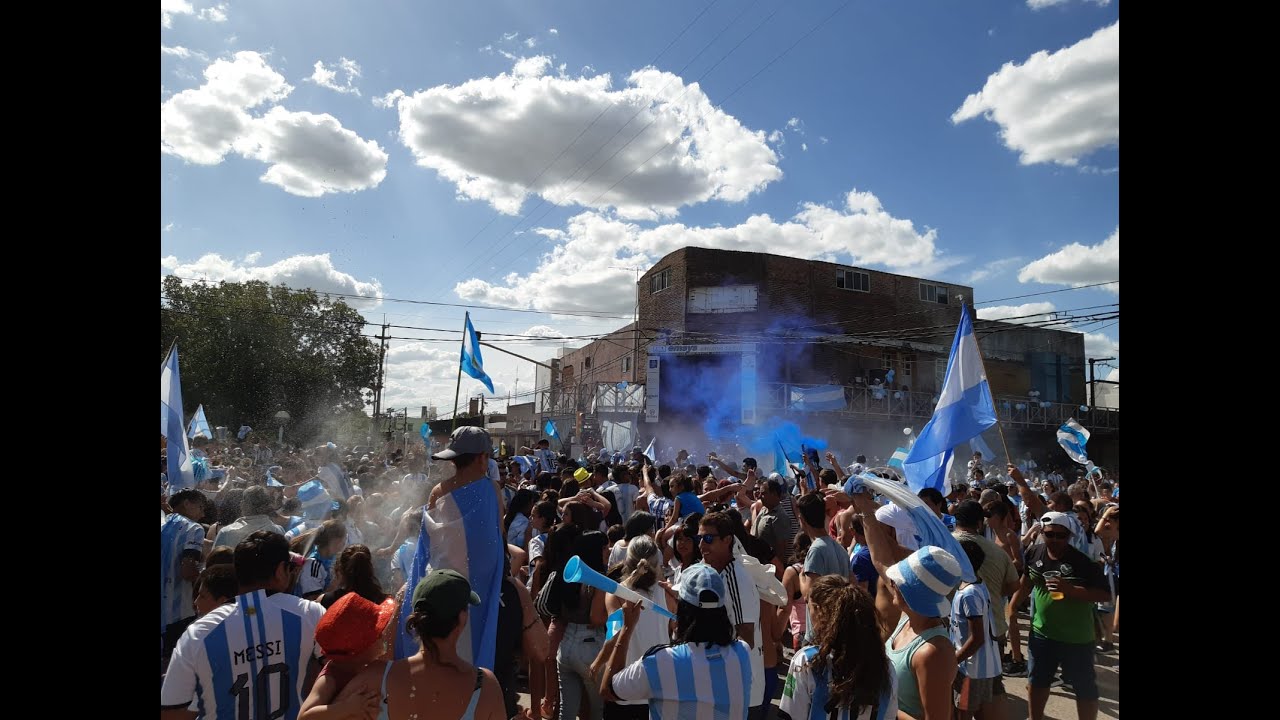 Argentina, campeón del mundo. Festejos en El Trébol, Santa Fe, Argentina.