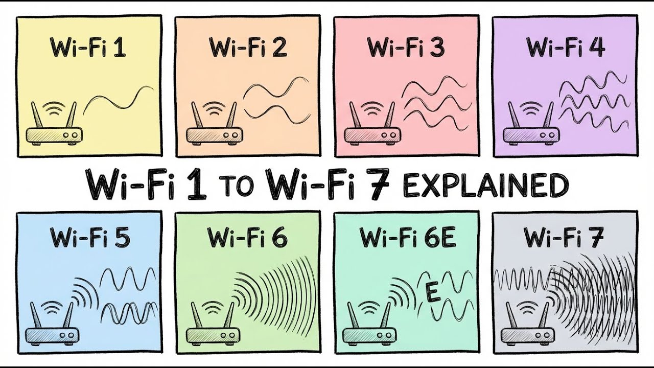 Every Wi-Fi Generation Explained (Wi-Fi 1 to Wi-Fi 7)