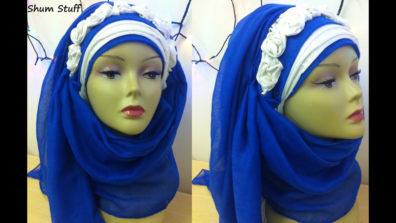 occasional/Party/Wedding hijab style by Shum Stuff, Flower pattern hijab style,...