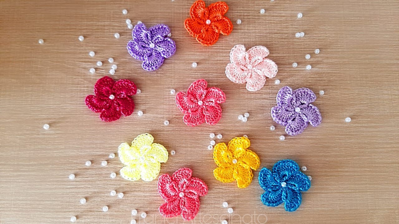 MINI FLOR CATAVENTO DE CROCHÊ - FRANCI ARTESANATO
