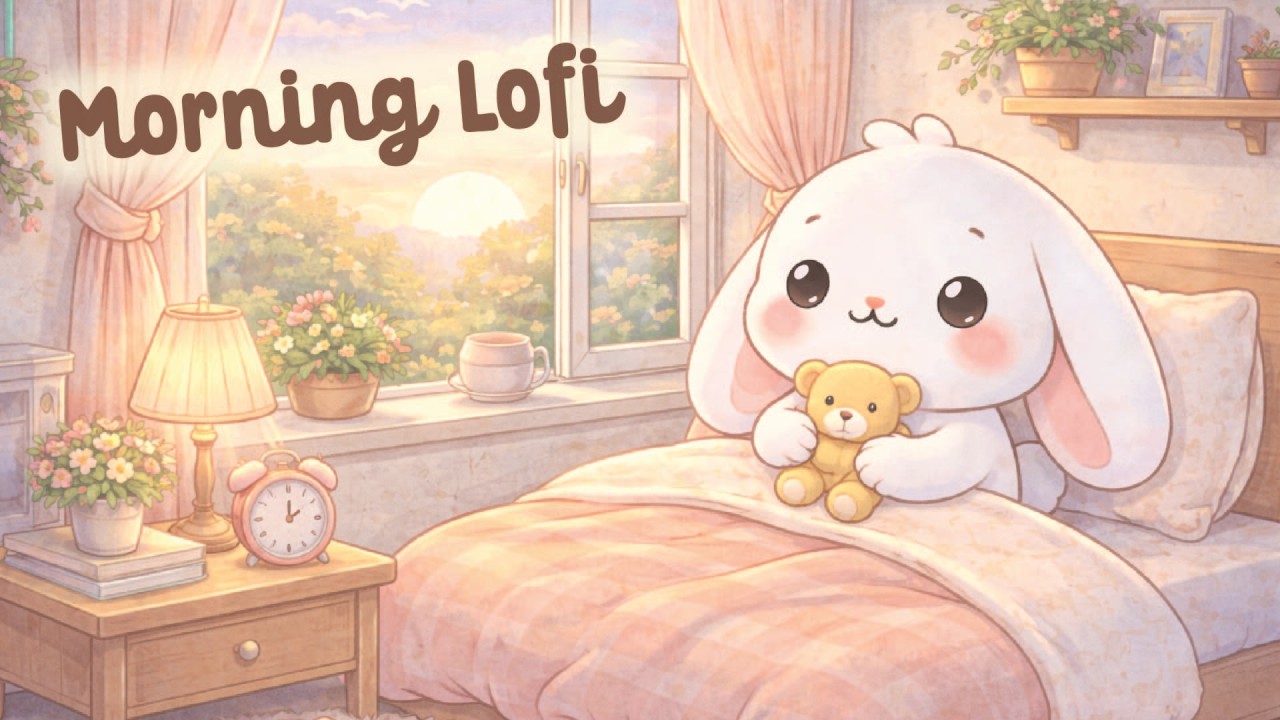 Morning Lofi Music 💕🐰 4 Hour Happy Lofi Cute Song 🎵 Bunny Lofi 🐇 relaxing music 📌 Lofi Hip Hop