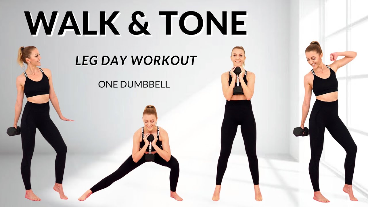 🔥38 Min One Dumbbell Leg Workout🔥WALK & TONE🔥Burn Fat & Build Muscle🔥Toned Glutes & Thighs🔥