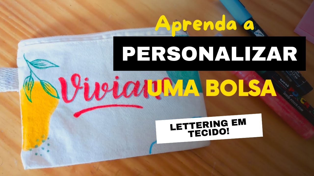 😍Fiz Lettering no Tecido!! Vem ver como ficou - 🤑APRENDA E VENDA!