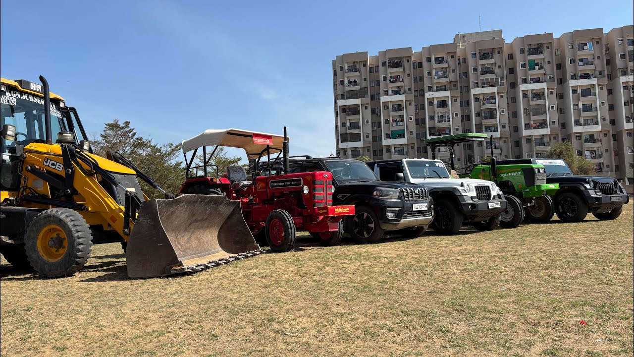 Jcb 3dx Xpert Loading Mud Trolley TATATippers Thar Tractors Swaraj New Holland3630 Tractor truck