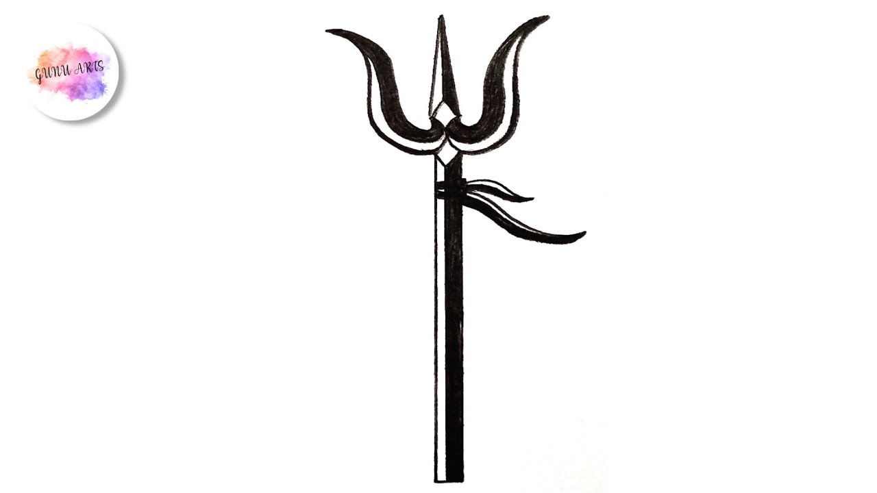 Trishul Drawing | How To Draw Trishul Easy | Shivratri Drawing #drawing #shivratridrawing #art