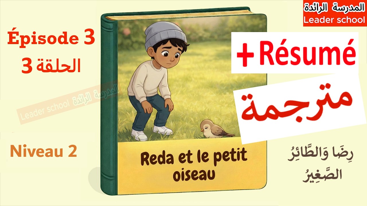 Reda et le petit oiseau épisode 3 🐦 Un ami à la maison 🫖Niveau 2 🐦Résumé  المدرسة الرائدة