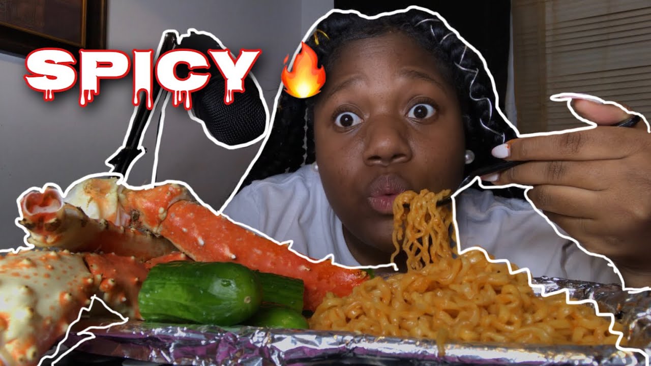 SPICY CHEESE NOODLES AND KING CRAB MUKBANG ~EATING SHOW