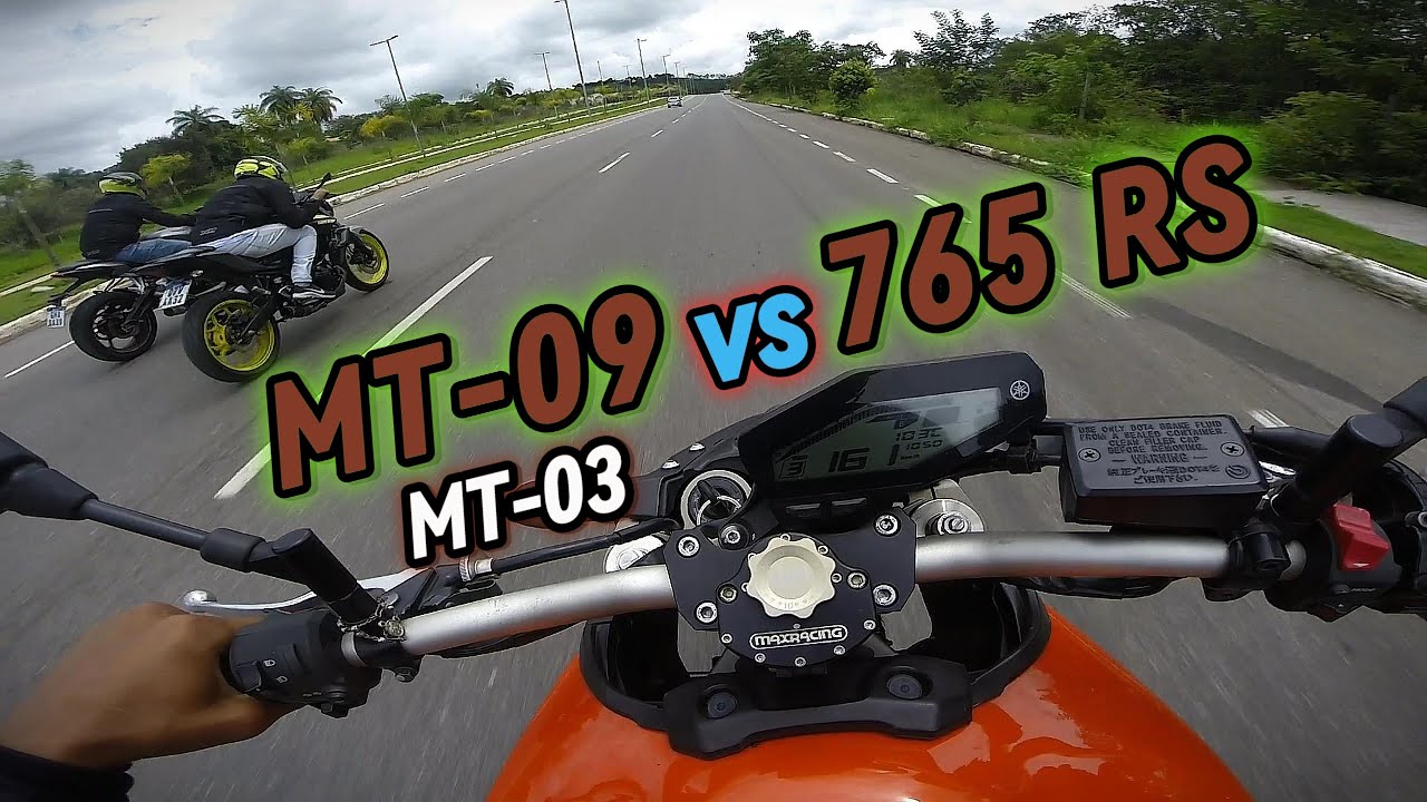 MT09 vs 765RS - ACELERANDO TUDO NA ARRANCADA