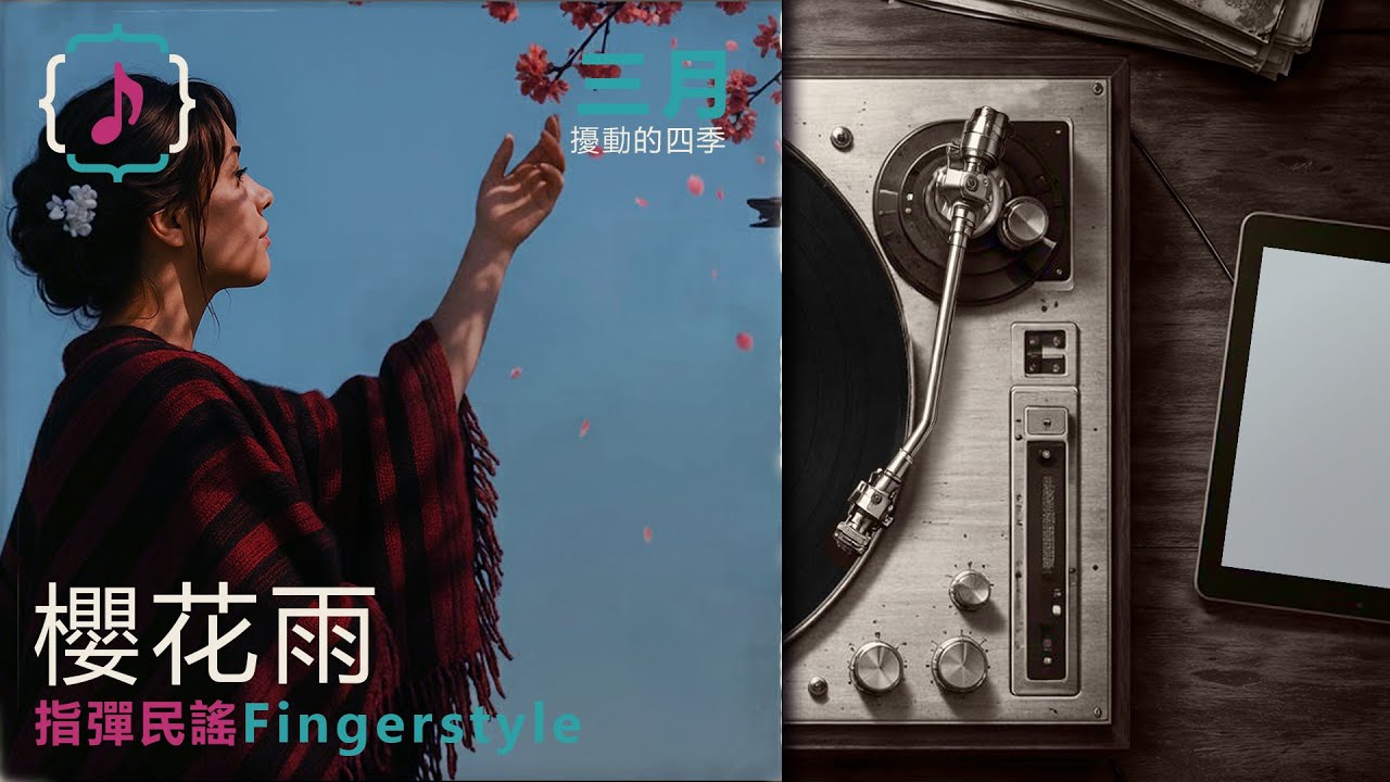 櫻花雨｜完整版｜擾動的四季：三月篇｜♪ 指彈民謠  fingerstyle folk【女聲版｜中文(台灣) 字幕(CC)】