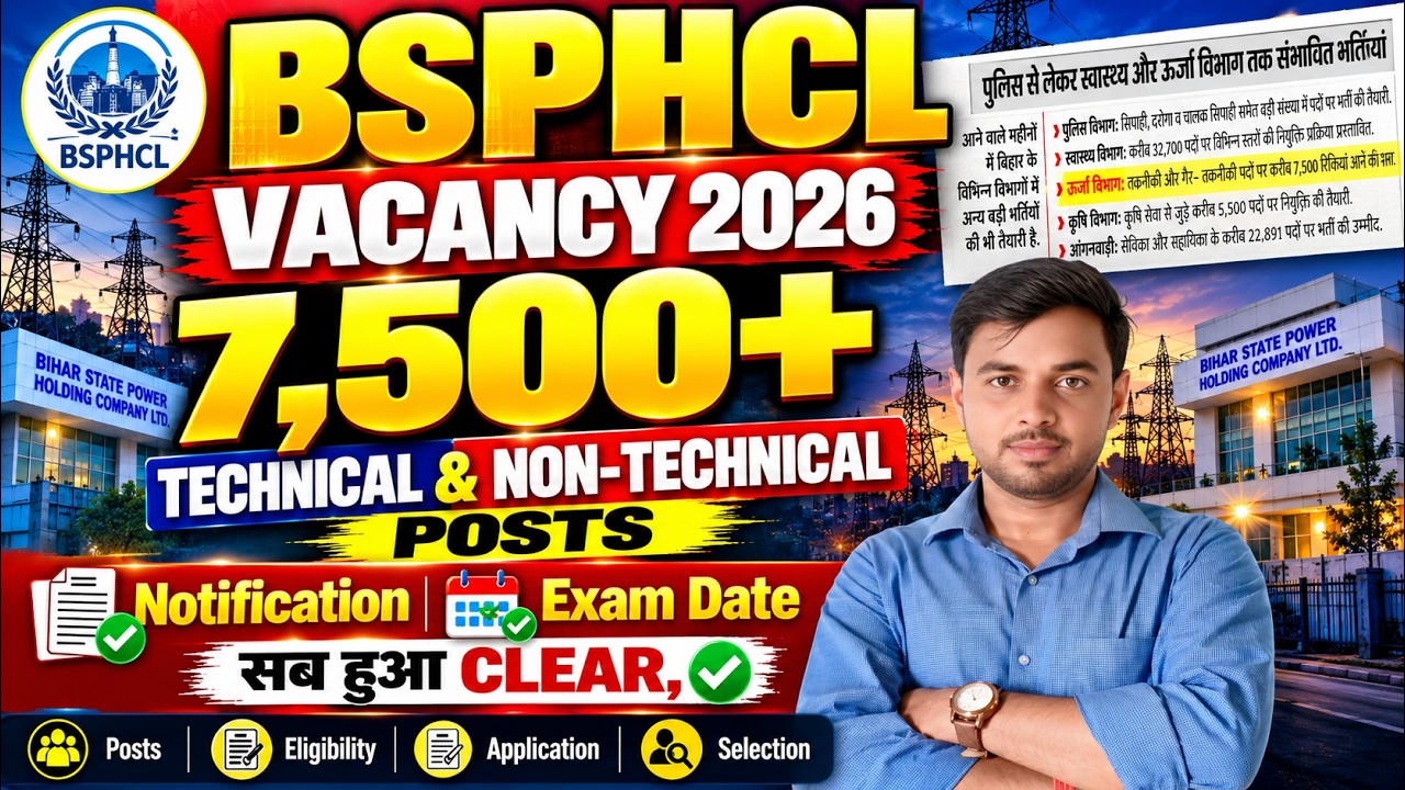 🎯BSPHCL Vacancy 2026 🔥7500+ Technical & Non-Technical | Notification & Exam Date Clear | Eligibility