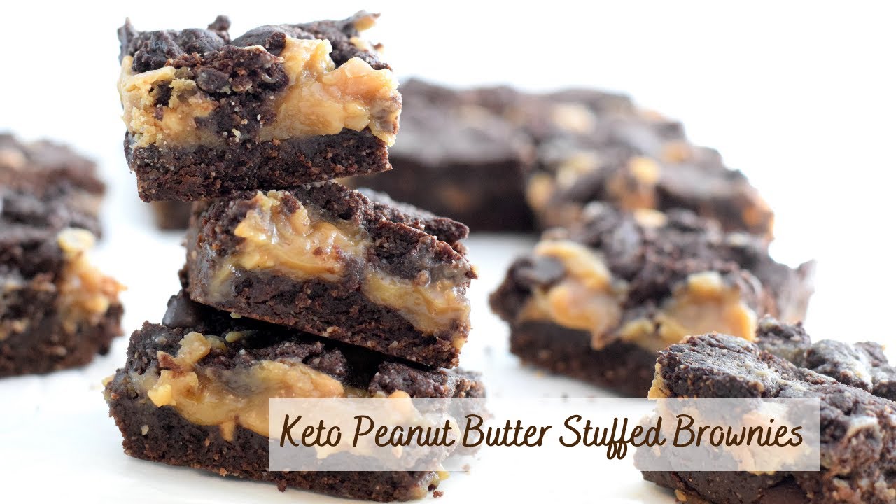Keto Peanut Butter Stuffed Brownies