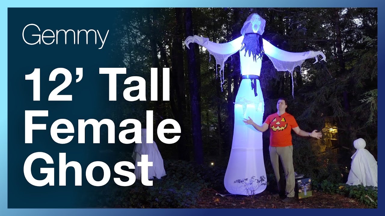 Gemmy 12' Inflatable Female Ghost With Short Circuit Lighting Effect - A Clearance Deal From Walmart