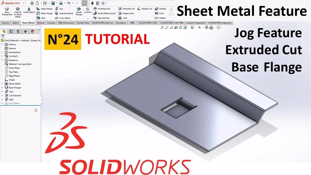 SolidWorks Tutorial N°24- Sheet Metal Jog Feature
