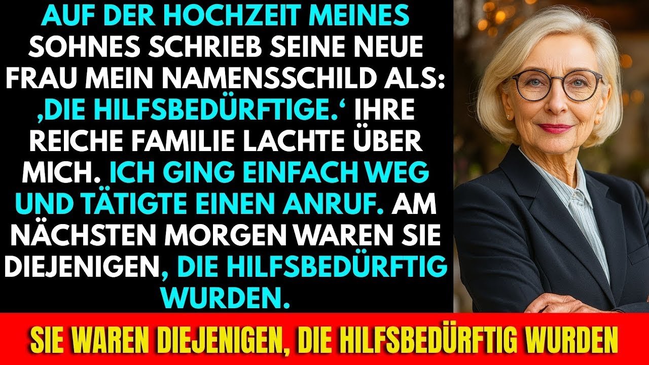 Als alleinerziehende Mutter kam ich zur Hochzeit meines Sohnes–auf dem Namensschild ‚Hilfsbedürfti