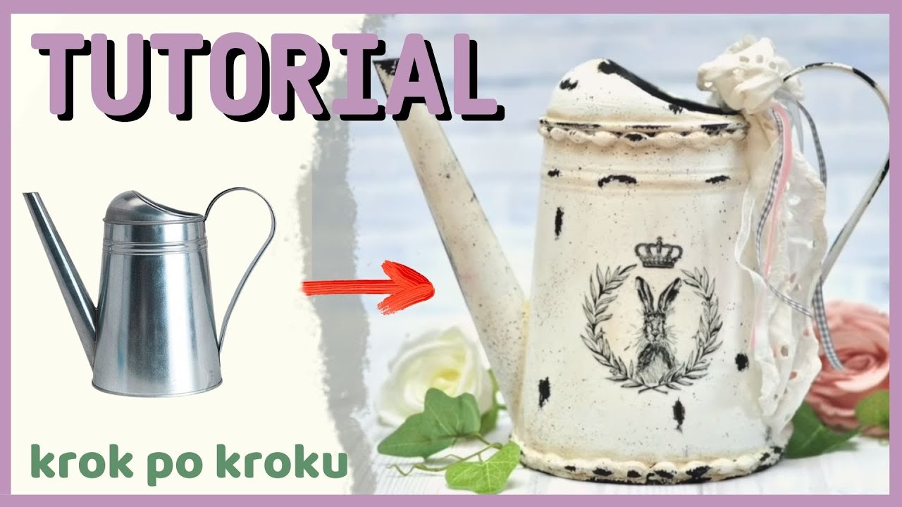 #749 Decoupage konewka emaliowana - DIY tutorial