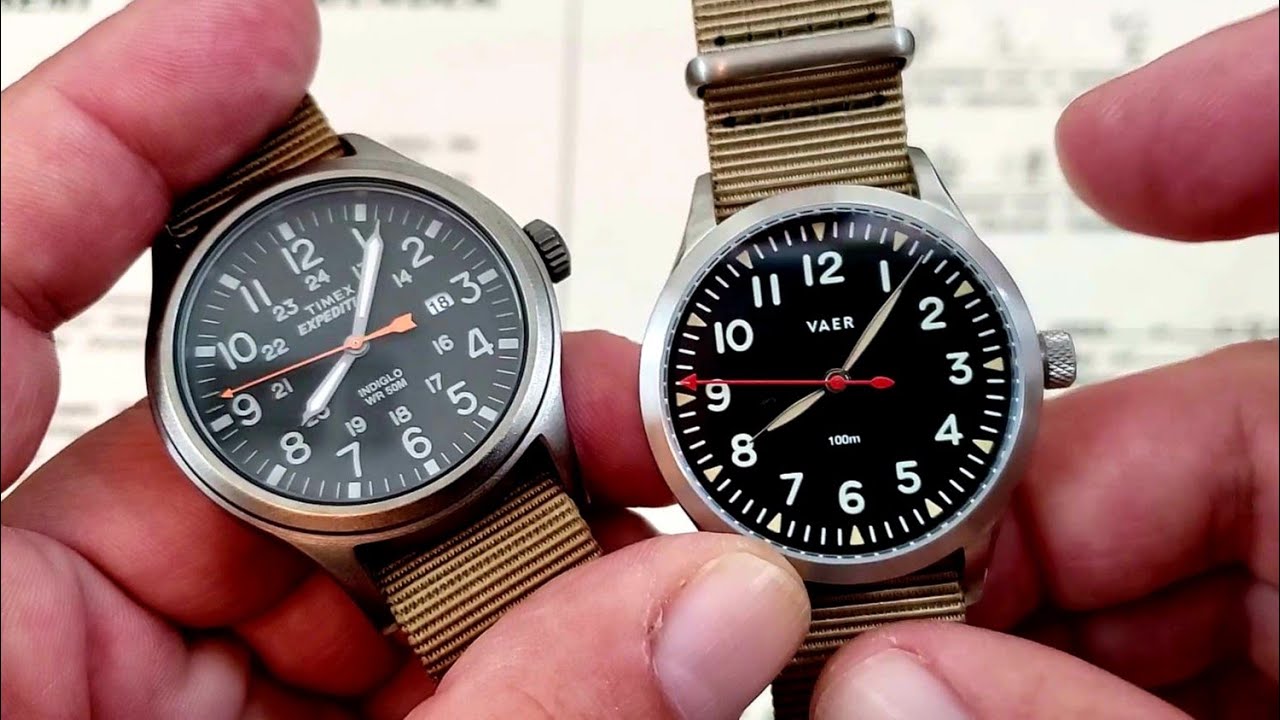 Сравнение полевых часов Vaer S5 и Timex Expedition Scout