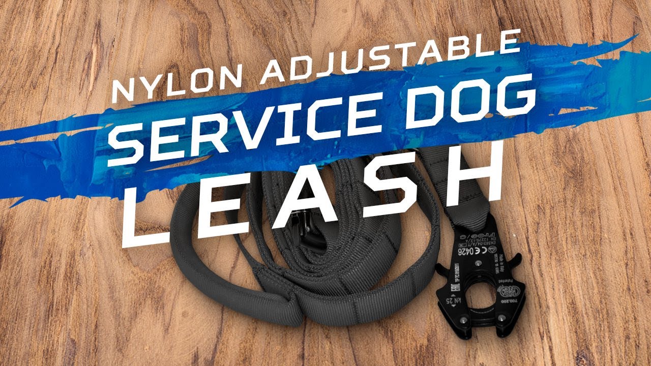 7-in-1 Nylon Adjustable Service Dog Leash w/Frog Clip