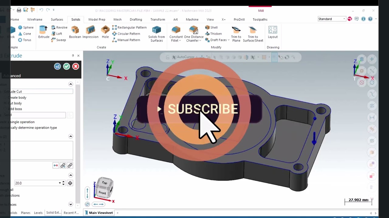 How to 2D to 3D model in mastercam