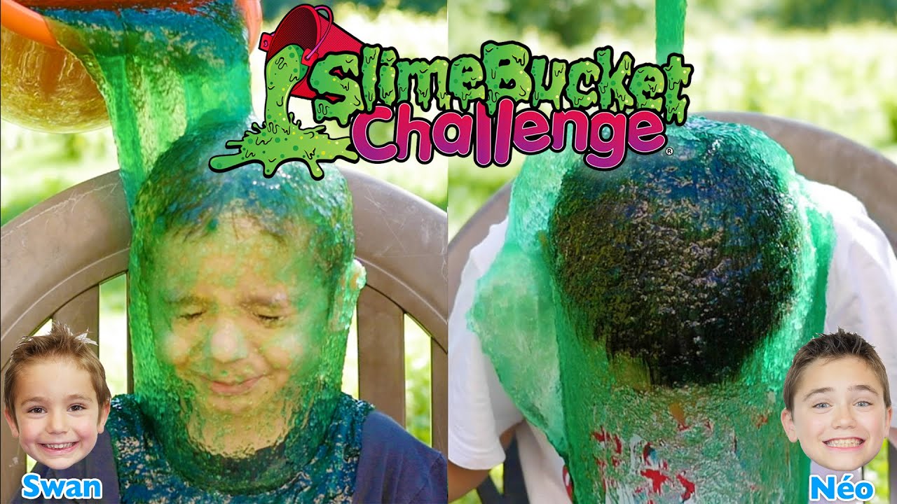 SLIME BUCKET CHALLENGE !!! Une Douche de Slime pour Swan & N&eacute;o :)