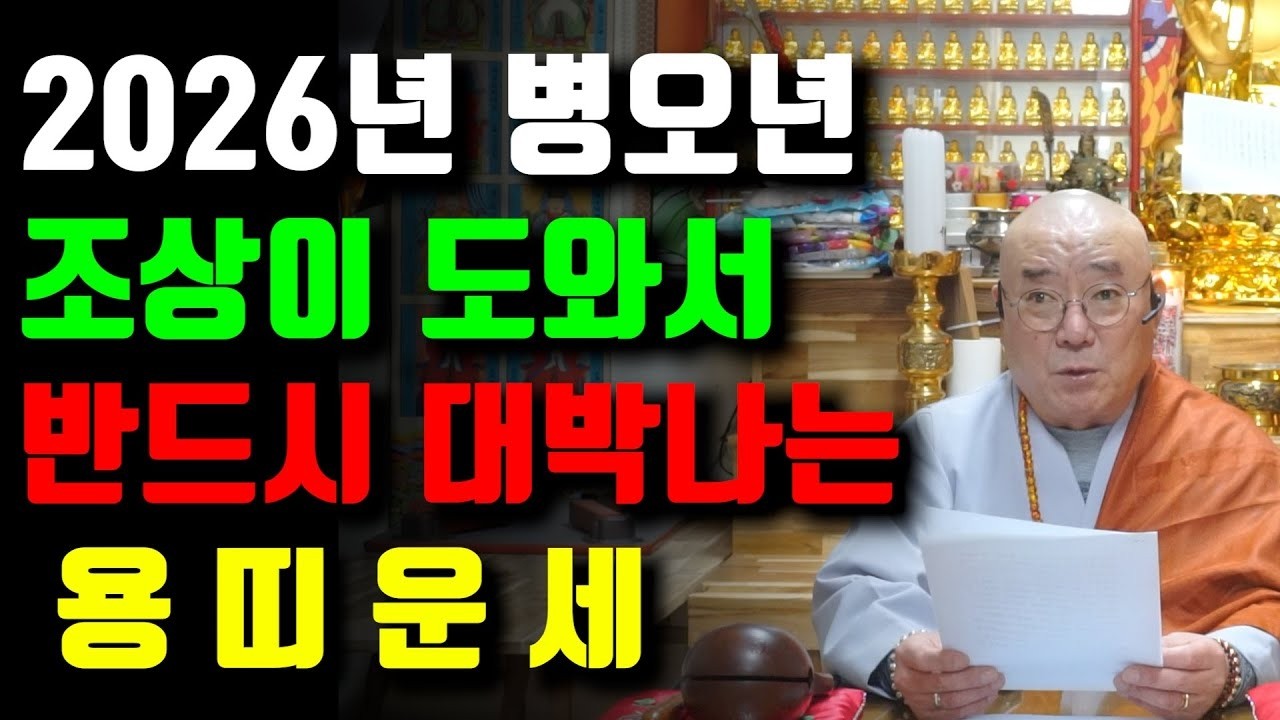 신년운세 2026년 병오년 용띠운세 🔮 하늘과 조상이 돕는 최고의 나이! 52년생·64년생·76년생·88년생·00년생·12년생 대박 운세