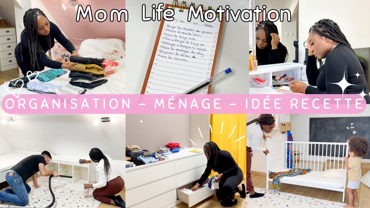 ✨ORGANISATION MAMAN de 3: Retour de courses & Recette Facile| Ménage & Aménagement chambre