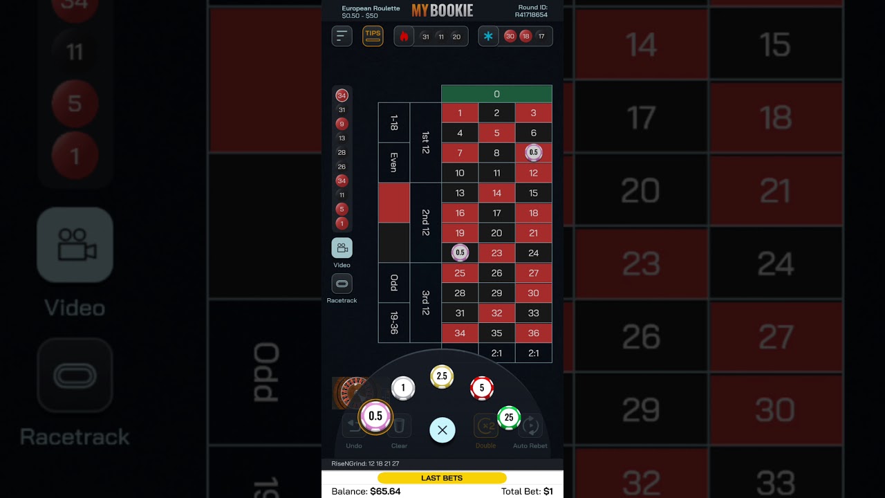 How to win money playing low limit Mybookie.ag Live European Roulette betting strategy