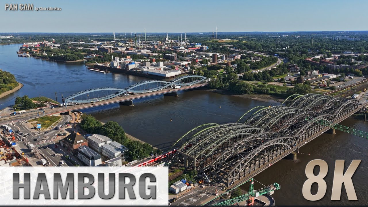 Hamburg: Rothenburgsort - Elbbrücken, Billhafen, Elbtower-Baustelle - Luftpanorama - 4K/8K - 0520