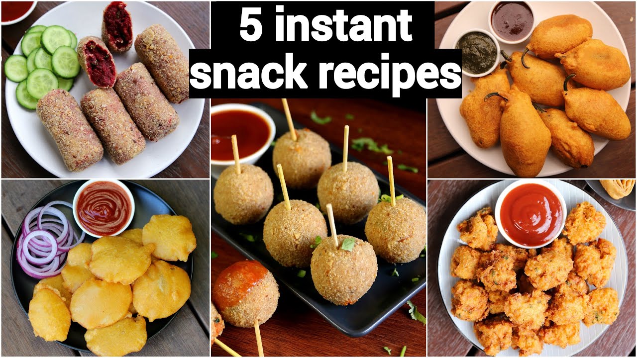 5 quick & instant kids snacks recipes | 5 स्नैक रेसिपीज | healthy snacks for kids
