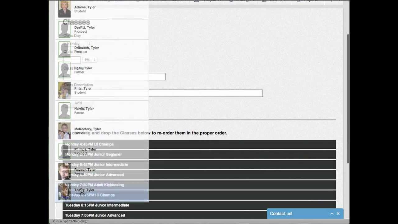 RainMaker Martial Arts Software Class Rosters