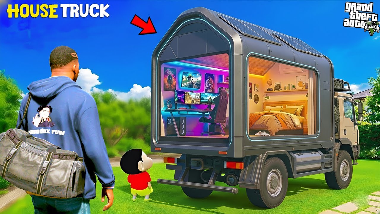 Franklin Finally Build Luxury TRUCK HOUSE For Shinchan In GTA 5 | Paradox FTW