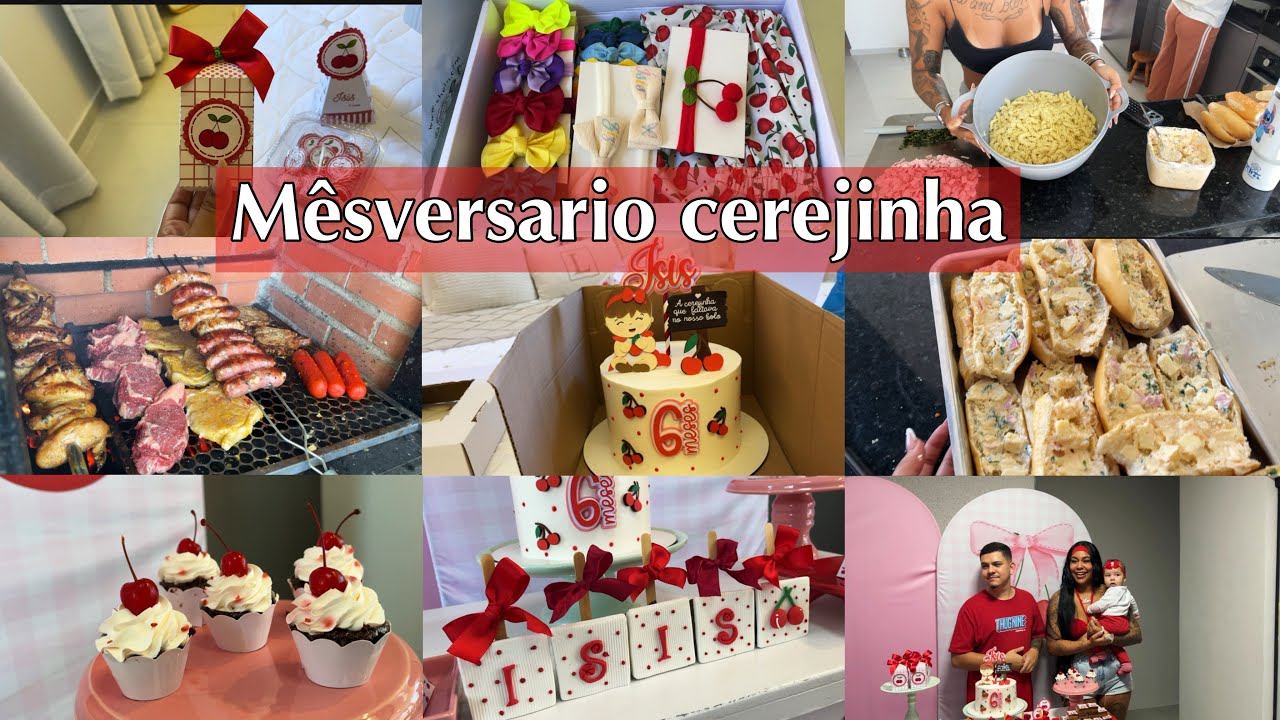 VLOG MÊSVERSÁRIO 6 meses da ísis| Tema: a cereja que faltava no nosso bolo + Churrasco ✨