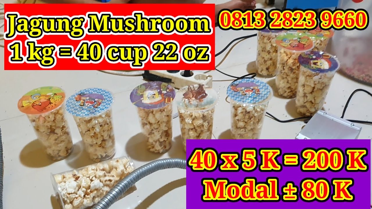 Maluku Jagung Popcorn 1 kg jadi 40 Bks @5000 Keuntungan 15%